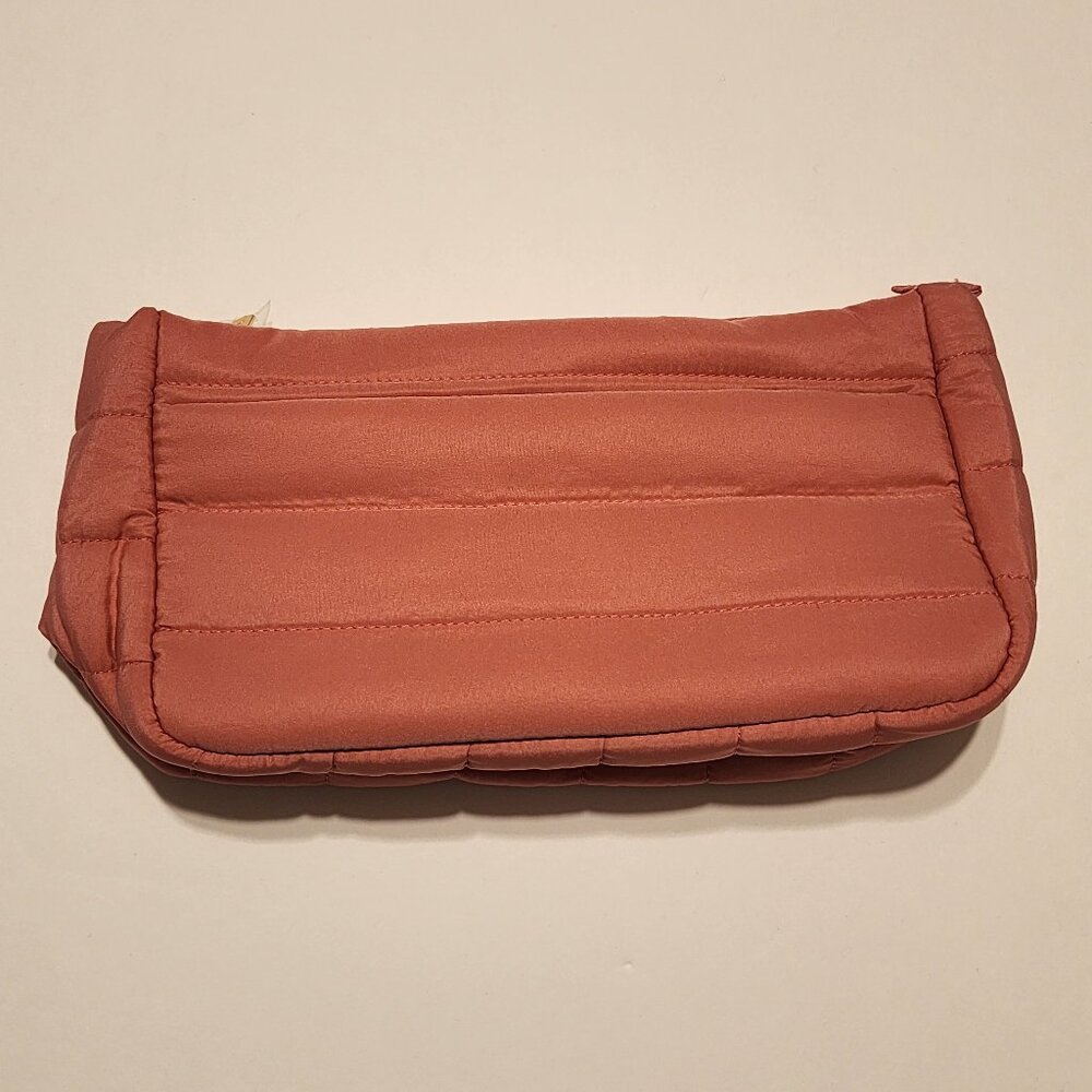 Ulta Quilted Makeup Bag w/ Side Pocket + Zip Top (Dusty Rose)